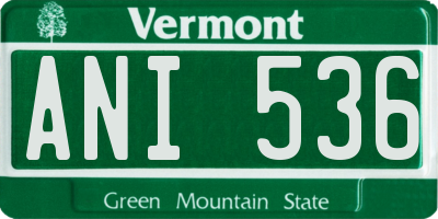 VT license plate ANI536