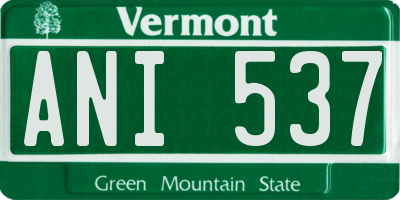 VT license plate ANI537