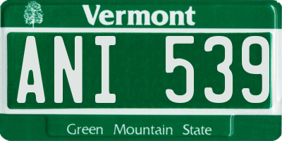 VT license plate ANI539
