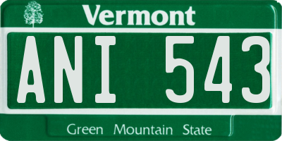 VT license plate ANI543