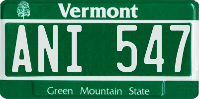 VT license plate ANI547