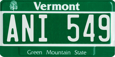 VT license plate ANI549