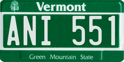 VT license plate ANI551