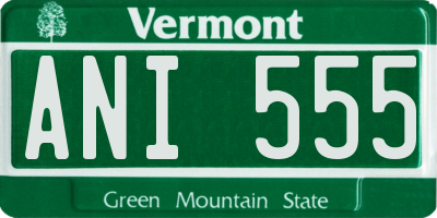VT license plate ANI555