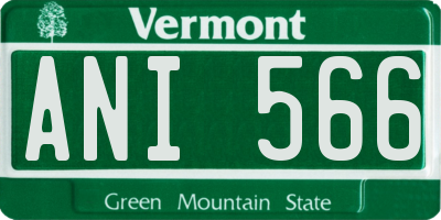 VT license plate ANI566