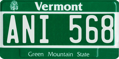 VT license plate ANI568