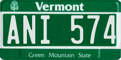 VT license plate ANI574