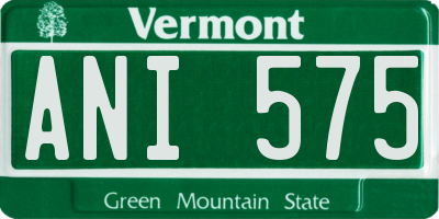 VT license plate ANI575