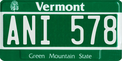 VT license plate ANI578