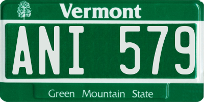 VT license plate ANI579