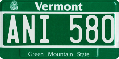 VT license plate ANI580