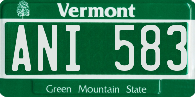 VT license plate ANI583