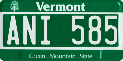 VT license plate ANI585