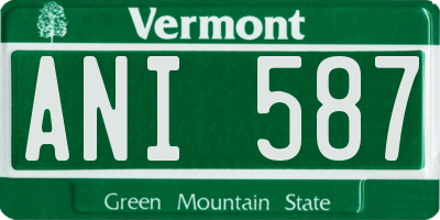 VT license plate ANI587