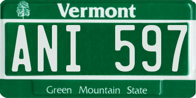 VT license plate ANI597