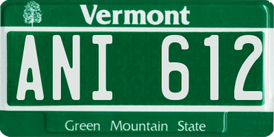 VT license plate ANI612