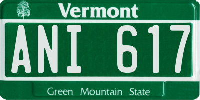 VT license plate ANI617