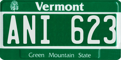 VT license plate ANI623