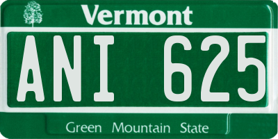 VT license plate ANI625