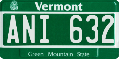 VT license plate ANI632