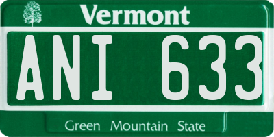 VT license plate ANI633
