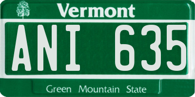 VT license plate ANI635