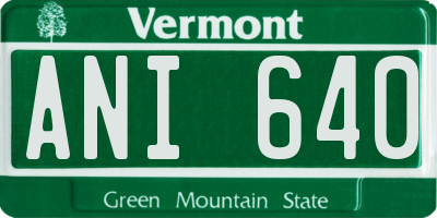 VT license plate ANI640