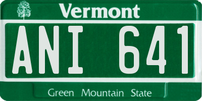 VT license plate ANI641