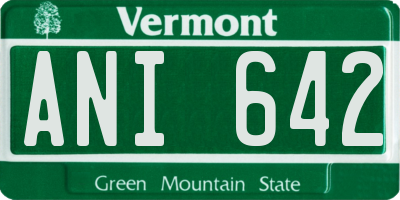VT license plate ANI642