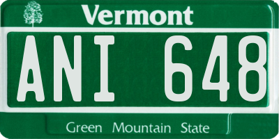 VT license plate ANI648