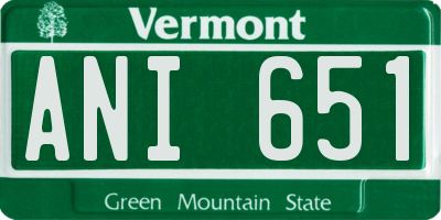 VT license plate ANI651