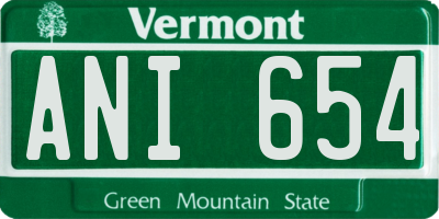 VT license plate ANI654