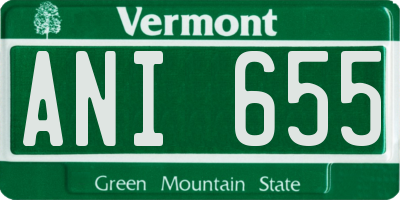 VT license plate ANI655