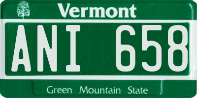 VT license plate ANI658