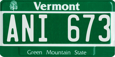 VT license plate ANI673