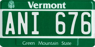 VT license plate ANI676