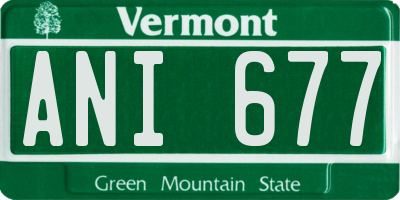 VT license plate ANI677