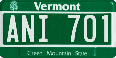VT license plate ANI701