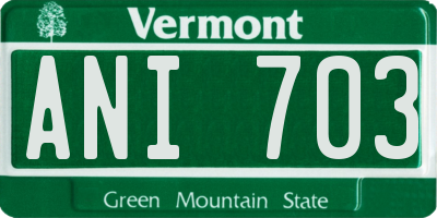 VT license plate ANI703