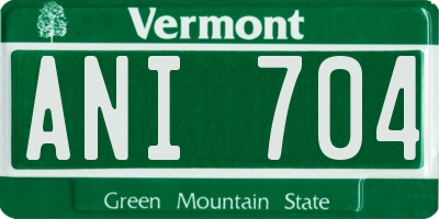VT license plate ANI704