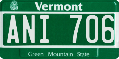 VT license plate ANI706