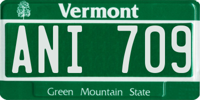 VT license plate ANI709