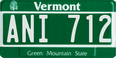 VT license plate ANI712