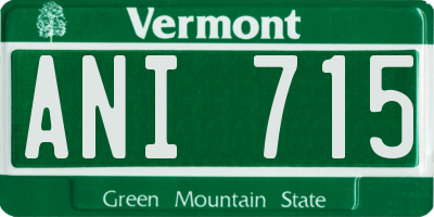 VT license plate ANI715