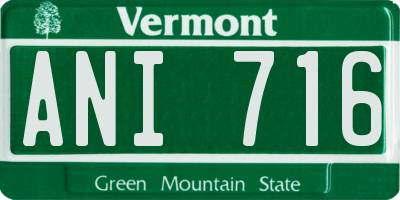 VT license plate ANI716
