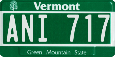 VT license plate ANI717