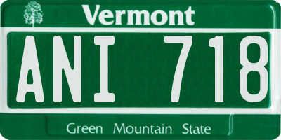 VT license plate ANI718