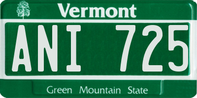 VT license plate ANI725