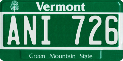 VT license plate ANI726