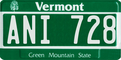 VT license plate ANI728